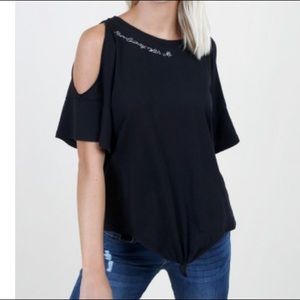 Altar’d State Black Cold Shoulder Top